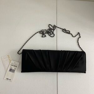 NEW Vintage Carlo Fellini women’s black pleated long magnetic fold crossbody bag